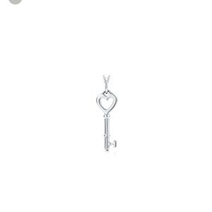 Tiffany & Co. Silver Heart Key Pendant and chain